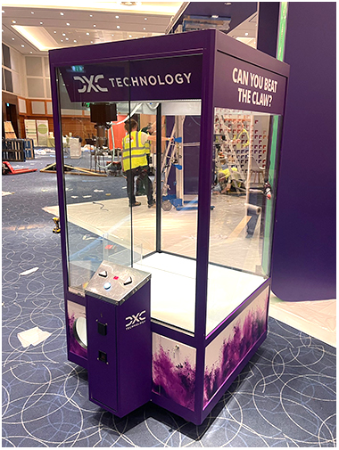DXC Branded Claw Machine arcade game available for hire