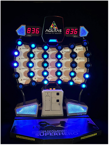 Agilitas Branded Speed of Light bataks reaction arcade game available for event rental