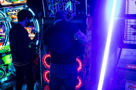 Guitar Hero at an arcade available to hire