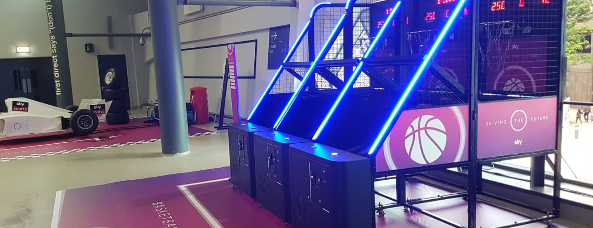 Branded arcade basketball game