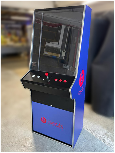 Branded 80s retro arcade machine