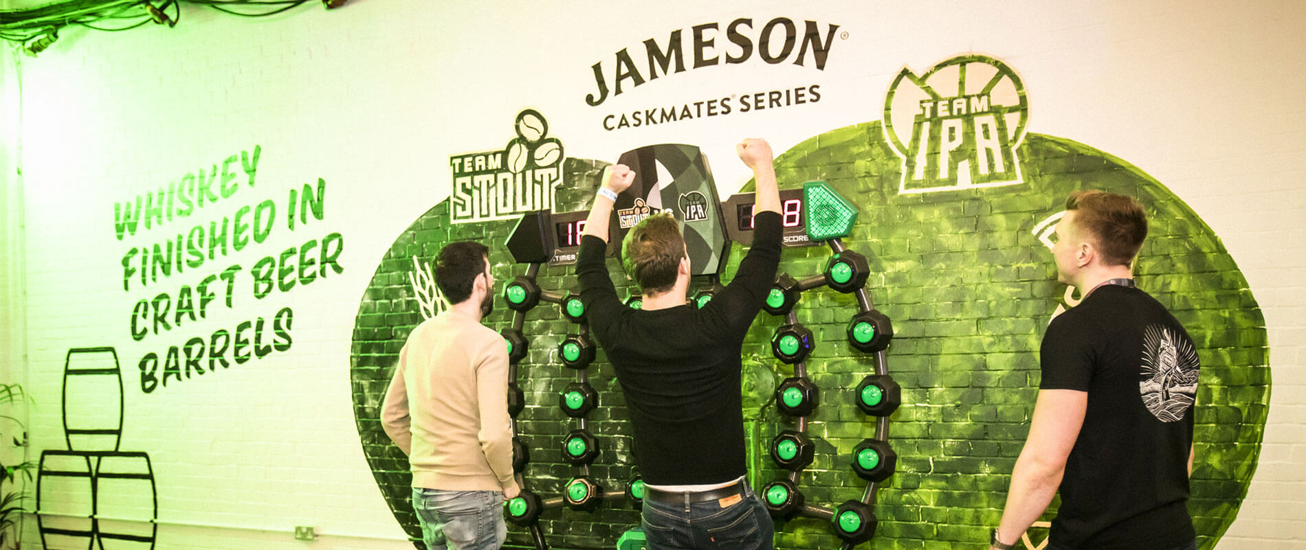 branded speed of light reaction arcade game for hire at Jameson Irish Whiskey trade show event