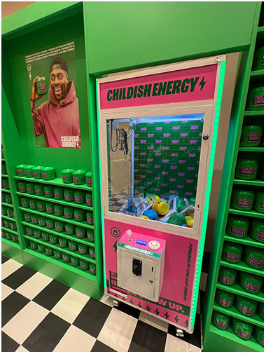 Childish Energy Prize Grabber branded arcade machine available for hire