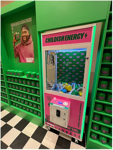 Childish Energy Prize Grabber branded arcade machine available for hire