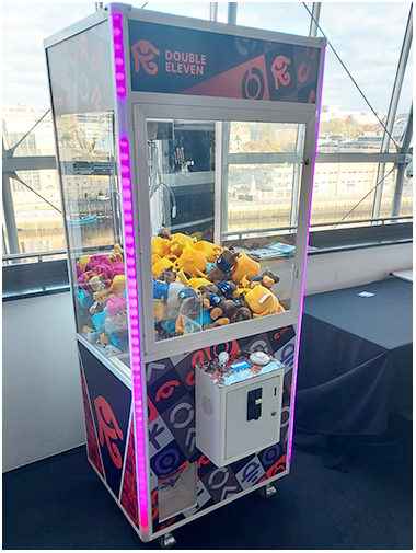 Intel Branded Arcade Claw Machine available for trade show event hire