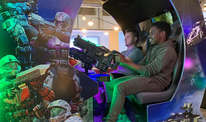 halo Fireteam raven arcade game at a corporate event