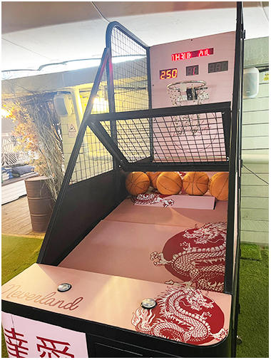 Neverland Branded Basketball Arcade Machine available for long term nightclub bar hire