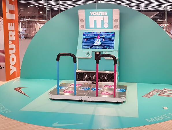 A fully branded dance dance revolution arcade game for nike