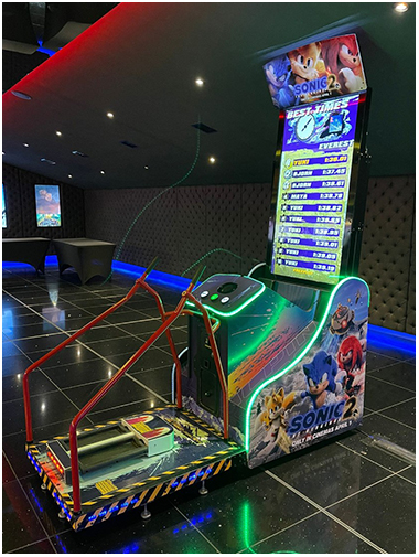 Super Alpine Racer Sonic The Hedgehog 2 branded Ski Simulator available for event hire