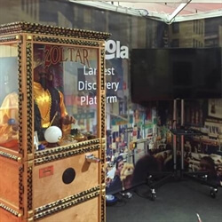 Zoltar Arcade machine for hire at trade show exhbition stand