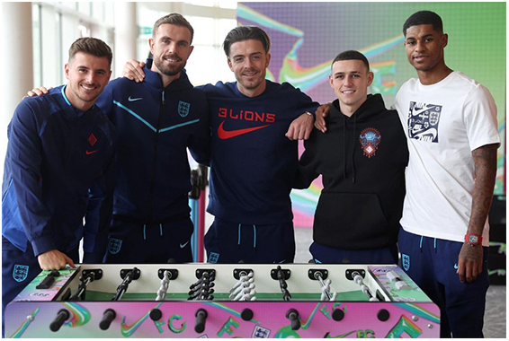 Nike FC England World Cup Team Branded Football Table arcade machine for break room