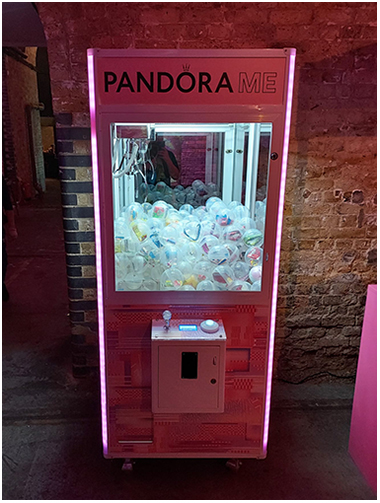 Pandora Branded Prize Machine Claw game available for hire